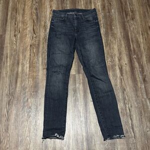 Mother High Waisted Looker Ankle Fray Jeans Women's 24 Slim in Best Kept Secret